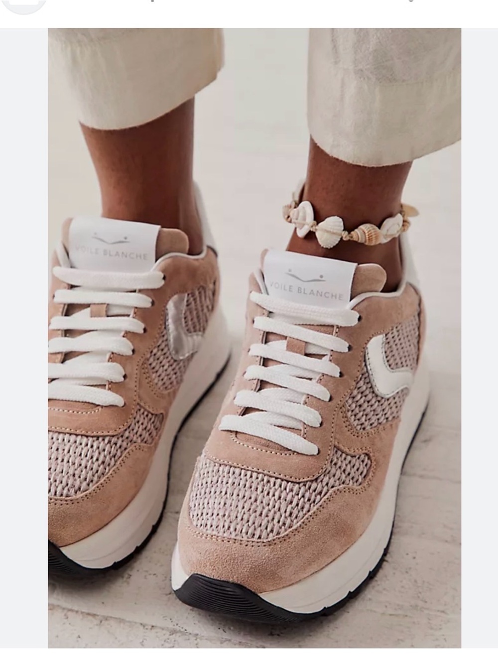 Voile Blanche Maran raffia sneakers